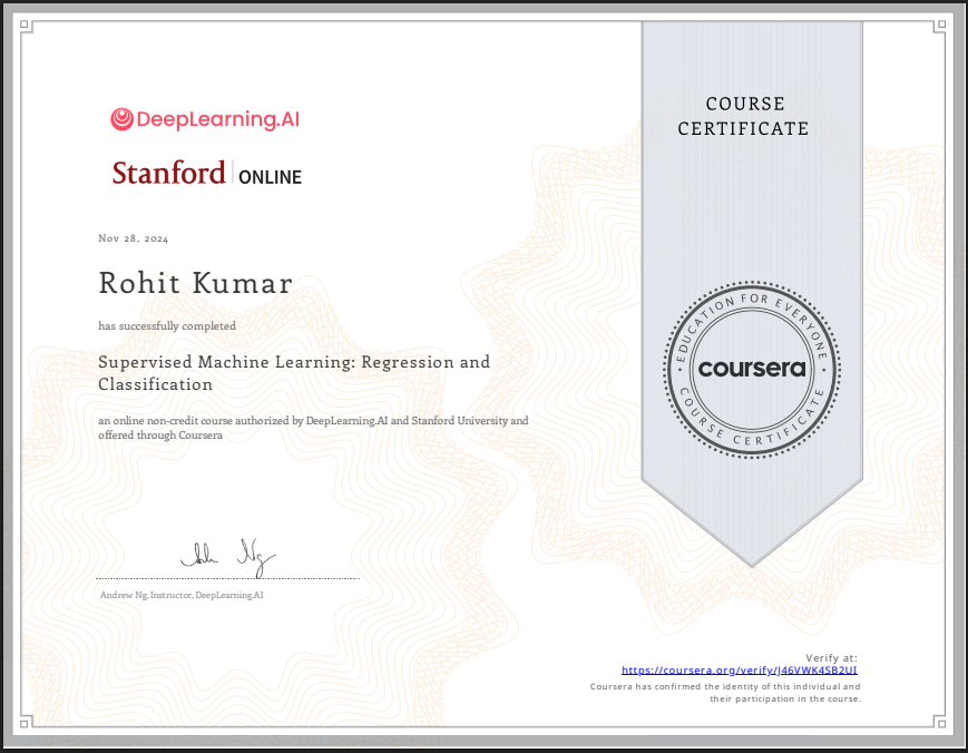 Supervised Machine Learning: Regression and Classification